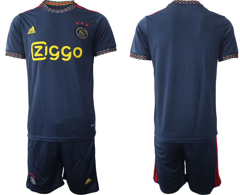 Men 2022-2023 Club AFC Ajax away blue blank Soccer Jersey->other club jersey->Soccer Club Jersey